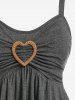 Plus Size Heart Buckle Layered Tank Top -  