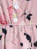 Plus Size & Curve Floral Print Flutter Sleeve High Low Dress -  