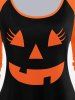 T-shirt D'Halloween Motif de Dessin Animé en Blocs de Couleurs à Manches Raglan - Noir 5x | US 30-32