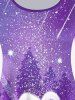 T-shirt à Imprimé Cygne Galaxie à Manches Raglan Grande Taille - Pourpre  1X | US 14-16