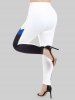 Plus Size Color Block High Waisted Skinny Pants -  