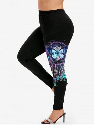Butterfly Dreamcatcher Print T-shirt and Leggings Plus Size Bundle