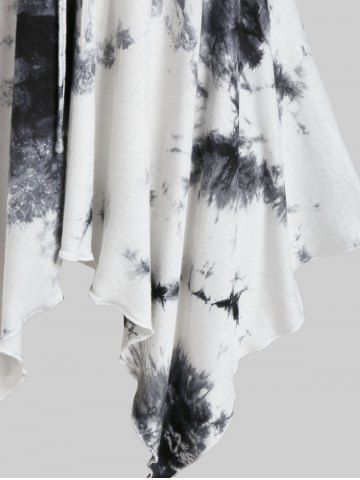 Plus Size Tie Dyed Lace Up Tank Top