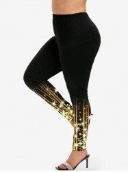 Plus Size High Rise Glitter Starlight Print Leggings -  