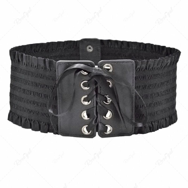 Shop Elasticated Stretch Lace Up Wide Waistband Corset Belt  