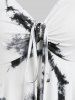 Plus Size Tie Dyed Lace Up Tank Top -  