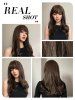 Brown Long See-through Bangs Synthetic Wavy Wig -  