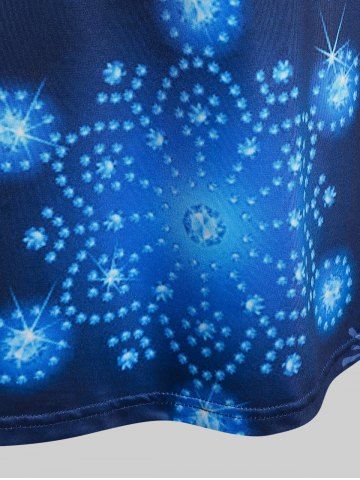 Plus Size Skew Neck Snowflake Print Christmas T-shirt