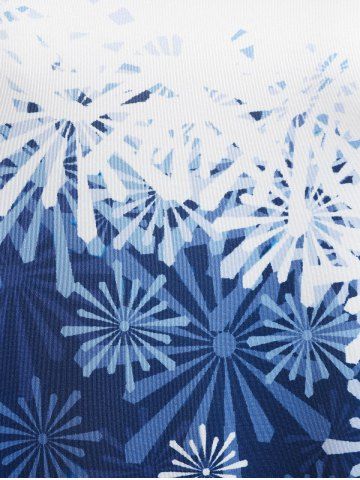 Plus Size Skew Neck Snowflake Print Christmas T-shirt