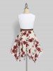 Plus Size Handkerchief Cutout Floral Print Dress -  