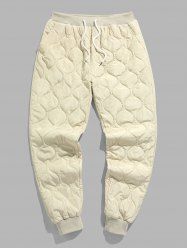 Solid Color Quilt Beam Feet Pants -  