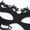 Masque de Soirée D'Halloween Gothique Papillon Squelette à Frange - Noir 