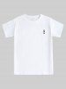 T-shirt de Base Unisexe à Imprimé Cactus - Blanc 4XL