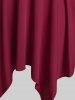 Haut Mouchoir à Épaules Dénudées et Robe Mi-longue Grande Taille - Rouge foncé 3x | US 22-24