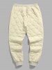 Solid Color Quilt Beam Feet Pants -  