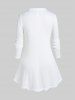 T-shirt Haut Bas Panneau en Fausse Fourrure Grande Taille - Blanc M | US 10
