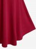 Robe de Soirée Ajustée et Evasée de Grande Taille à Col Bénitier Pour La Saint-Valentin - Rouge foncé 1x | US 14-16