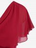 Plus Size Cowl Neck Fit and Flare Capelet Party Dress -  