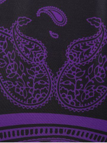 Plus Size Faux Twinset Paisley Print Asymmetric Tee