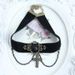 Gothic Rose Cross Pendant Choker Necklace -  
