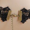 Gothic Punk Rhinestone Heart Wings Lace Choker Necklace -  