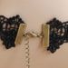 Gothic Punk Rhinestone Heart Wings Lace Choker Necklace -  