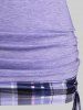 T-shirt Sanglé à Carreaux de Grande Taille 2 en 1 - Pourpre  S | US 8
