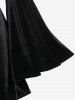 Mini-Robe Gothique Bicolore en Velours à Manches Evasées d'Halloween - Noir 4X | US 26-28