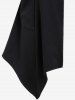Manteau à Capuche Mouchoir à Imprimé Léopard de Grande Taille avec Poches - Noir 3x | US 22-24