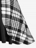 T-shirt à Carreaux Haut Bas de Grande Taille - Noir 4X | US 26-28