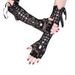 Gothic Long Lace Lace-up Half Finger Gloves -  