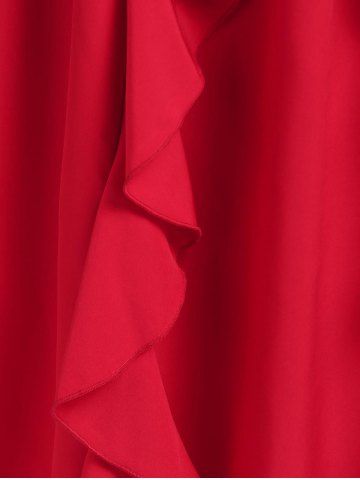 Plus Size Ruffle Midi Cami Dress with Twisted Crop Top Set