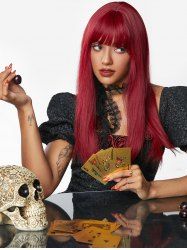 Full Bang Natural Straight Long Synthetic Wig -  