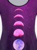 Ombre Color Moon Phase Print T-shirt and Leggings Plus Size Matching Set -  