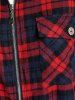 Plaid Zipper Fly High Low Shirt with Pockets and Wide Waistband Plaid Zipper Pants Plus Size Outfit -  