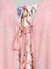 Plus Size Floral Print 2 in 1 Tee -  