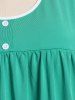 Mini Robe Droite Panneau en Dentelle de Grande Taille - Vert L
