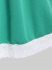 Mini Robe Droite Panneau en Dentelle de Grande Taille - Vert 1X