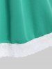 Plus Size Lace Insert Mini Straight Dress -  