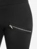 Pantalon Moulant Zippé de Grande Taille à Œillet - Noir M | US 10