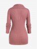 Plus Size Shawl Collar Faux Twinset Lace Panel Tee -  