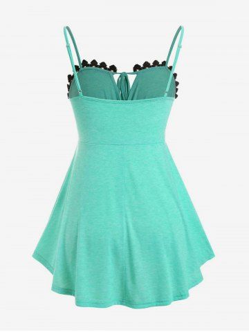 Plus Size & Curve Tied Floral Applique Empire Waist Cami Top