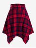 Plus Size Plaid Buckle Handkerchief Skirt -  