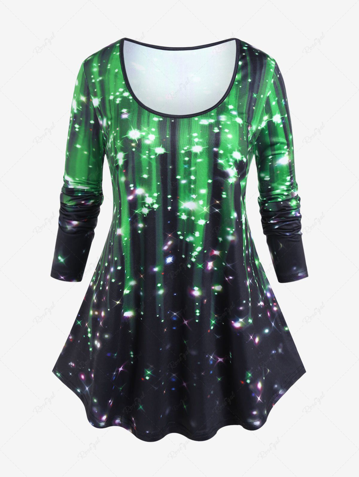 Outfits Plus Size Galaxy Print T-shirt  