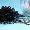 Gothic Retro Flower Rose Finger Bracelet with Ring Chain -  