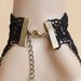 Gothic Vintage Rhinestone Lace Chains Finger Ring Bracelet -  