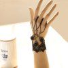 Bracelet de Bagues en Dentelle Motif Chaîne Rose Style Gothique Vintage - Noir 