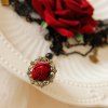 Gothic Vintage Lace Flower Finger Ring Bracelet -  