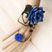 Gothic Flower Rose Lace Hand Slave Harness Chain Finger Ring Bracelet -  