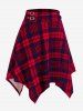 Plus Size Plaid Buckle Handkerchief Skirt -  